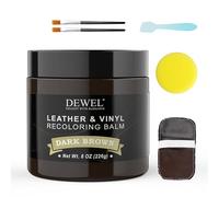DEWEL Kit Riparazione Pelle 200g Marrone Tintura per la Riparazione della Pelle,Ricolorante Pelle,Riparazione Sedili Auto,per Auto Giacca Abbigliamento Moto Cura della Pelle