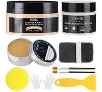 DEWEL Kit Riparazione Pelle Rinnova Pelle 100g Beige Rinnovatore Colore Pelle Kit di Riparazione con 50g Crema di Riparazione 50g Grasso di Foca,per Auto Giacca Abbigliamento Moto Cura della Pelle