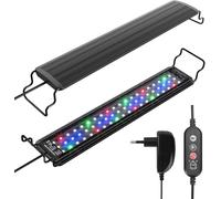 DEWEL lampada acquario,11 W Luce LED per Acquario a Spettro Completo,Dimmerabile e Staffa Regolabile,timer regolabile,LED plafoniera,3 modalità per Acquario da 45-60cm