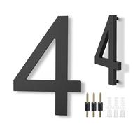 DEWEL Numero Civico in Acrilico, 8 pollici/20.3 cm Numero Casa Grande, Numeri Civici Moderni con Effetto 3D Fluttuante,Antimeteo,per Esterni, Porta, Cassetta Postale, con Viti (Nero, Numero 4)