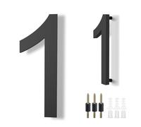 DEWEL Numero Civico in Acrilico, 8 pollici/20.3 cm Numero Casa Grande, Numeri Civici Moderni con Effetto 3D Fluttuante,Antimeteo,per Esterni, Porta, Cassetta Postale, con Viti (Nero, Numero 1)