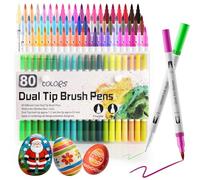 DEWEL Pennarelli Acrilici, Pennarelli a Base D'acqua, Doppia Testa, Sfumabile con Acqua, per Illustrazione, Marcatura, Disegno a Mano E Manufatti Fai-Da-Te