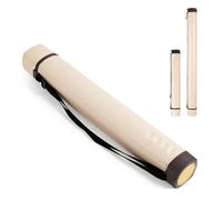 DEWEL Rullo telescopico per poster A0, rullo per il trasporto da disegno, 62-107 cm, custodia per immagini, poster e carta flipchart, lunghezza e tracolla regolabile, in plastica, 1 pezzo (bianco)
