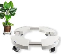 DEWEL Sottovaso con Ruote Ø 38-45cm, Carrello Portavasi Regolabile, Sopporta 200kg,Rullo per Piante con Freno,per Ombrellone,Pattumiera,Vasi da Fiori