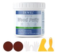 DEWEL Stucco per Legno Bianco 800g, Kit di Riparazione per Mobili in Legno per Riempire Fori, Graffi e Ammaccature su Tavoli e Armadi
