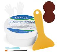 DEWEL Stucco per Legno Bianco all Acqua 200g Kit Riparazione Mobili Riempire