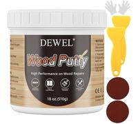 DEWEL Stucco per Legno Bianco all'Acqua 500g-Kit Riparazione Mobili-Riempire Buchi e Crepe