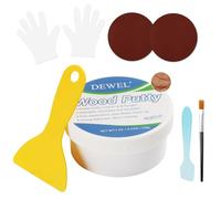 DEWEL Stucco per Legno Noce all'Acqua 200g-Kit Riparazione Mobili-Riempire Buchi e Crepe