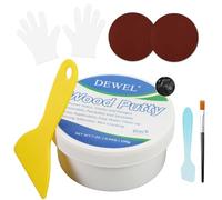 DEWEL Stucco per legno, set di riparazione per legno, stucco per legno, colore nero, 200 g, stucco per riparazione a base d'acqua, fori e crepe