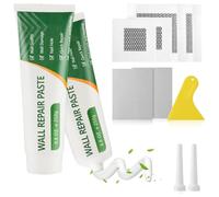 DEWEL Stucco per Muro, 500g Kit Crema Riparatrice per Pareti con Ugello a Punta Raschietto+4 Riparazione di Pannelli a Parete Fori per Unghie, Crepe, Graffiti