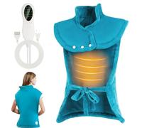 DEWEL Termoforo Cervicale e Spalle, Termoforo Elettrico, 60 * 90 cm, 10 Livelli di Temperatura Regolabili, Tessuto di Flanella, Lavabile in Lavatrice