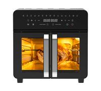 DEWELLING XXL Airfryer FRIGGITRICE AD ARIA, capacità 23 l, Max potenza 2200 W, 15 programmi, da 50 °C a 200 °C, Nero