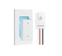 DEWENWILS Interruttore Wireless con 1 Ricevitore e 1 Trasmettitore da Parete Rimovibile, Portata di 30 m, Nessun Cablaggio Necessario, Kit Interruttore RF per Luci fino a 3000W, Bianco