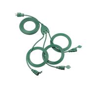 DEWENWILS Outdoor Extension Cord 1 to 3 Splitter for Christmas, Total 52FT, 13A 125V 1625W 16/3C SJTW Extension Cord Outdoor Heavy Duty Extension Cord for Holiday Decorations, Outdoor Light, ETL