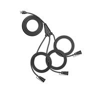 DEWENWILS Outdoor Extension Cord 1 to 3 Splitter, Total 52FT, 13A 125V 1625W 16/3C SJTW Extension Cord Outdoor Heavy Duty Extension Cord for Christmas/Holiday Light, Outdoor Light, ETL Listed (Black)