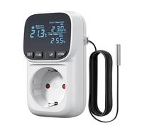 DEWENWILS Regolatore di temperatura, display tedesco, interruttore di temperatura con sonda 230 V, presa termostato digitale, tester di temperatura con modalità di riscaldamento e raffreddamento per