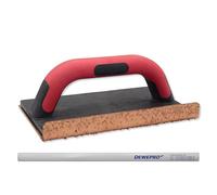 DEWEPRO® Disco abrasivo in carburo di tungsteno con lato angolato e manico a 2 componenti, grana K14, adatto per ruvidire murature ecc. - Include 1 matita DEWEPRO