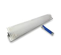 DEWEPRO® Rullo frangibolle Ø110x700mm - Lunghezza dei chiodi 40 mm - Rullo per autolivellante - Rullo a bolle - Supporto Metallico Robusto con Manico Bi-Componente