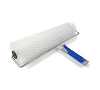 DEWEPRO® Rullo frangibolle Ø123x500mm - Lunghezza dei chiodi 40 mm - Rullo per autolivellante - Rullo a bolle - Supporto Metallico Robusto con Manico Bi-Componente