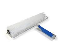 DEWEPRO® Rullo frangibolle Ø85x460 mm - Lunghezza dei chiodi 20 mm - Rullo per autolivellante - Rullo a bolle - Supporto Metallico Robusto con Manico Bi-Componente