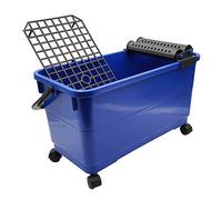 DEWEPRO® Secchio Lavaggio Piastrelle 22L - Con 4 Ruote, Griglia Di Fondo E Rulli Doppio - Secchio Professionale Per Piastrellisti E Cantieri Edili