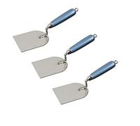 DEWEPRO Set Da 3 Spatole Da 120mm In Acciaio Inossidabile Con Manico In Legno - Spatole Professionali Per Gesso, Intonaco E Stucco - Antiruggine E Resistenti Per Artigiani E Fai Da Te