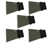 DEWEPRO Set Di 5 Spatole Dentate Per Colla 180 mm 4 x 4 mm In Acciaio Inox - Spatole Trapezoidali Con Impugnatura Ergonomica - Per Piastrelle, Rasatura, Pareti E Pavimenti