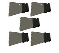 DEWEPRO® - Set di 5 spatole per colla, spatola trapezoidale da 6 mm, lama in acciaio inossidabile e manico in plastica, larghezza 180 mm