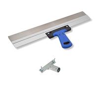 DEWEPRO Spatola Per Facciate In Acciaio Inox 500 x 50 mm - Spatola Larga Con Lama 0,5 mm, Supporto In Alluminio, Impugnatura Soft 2K E Attacco Per Stelo Incluso Per Rasatura