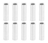 Dewin 10pcs Round Spacer Alluminio in lega di supporto non thread Supporto di supporto per 6 mm Diametro esterno (Lunghezza 24mm)