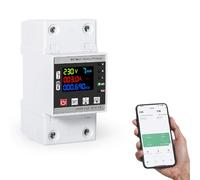 DEWIN Contatore Energia Elettrica WiFi,63A 220V Protettore di Sovratensione e Sottotensione Misuratore Energia Elettrica WiFi Scaricatore di Sovratensione 220V
