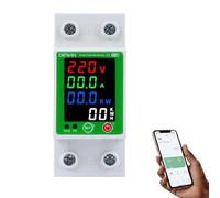 DEWIN Contatore Energia Elettrica WiFi,AC230V 63A Misuratore Consumo Elettrico WiFi Misuratore Consumi Elettrici WiFi Protezioni di Sovratensione e Sottotensione(Tensione Regolabile)