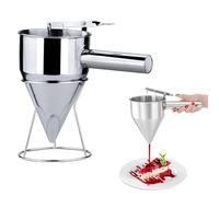 DEWIN Imbuto Cucina, Imbuto Dosatore per Pasticceria in Acciaio Inox Imbuto da Cucina in Acciaio Inossidabile Imbuto da Dessert Imbuto da Forno con Supporto per Uso Domestico