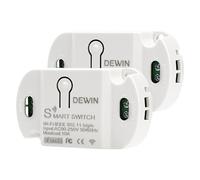 DEWIN Interruttore automatico intelligente, modulo interruttore intelligente WiFi, interruttore timer remoto WiFi, controllo vocale ad alta potenza da 10 A, compatibile con Alexa/Google(2pcs)