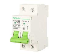 DEWIN Interruttore Automatico Miniaturizzato CC, DZ47-63Z 1000V 32A Interruttore Automatico CC MCB Isolatore Sezionatore Solare per Sistema Solare Fotovoltaico
