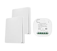 DEWIN Interruttore Wireless,16A 100-240V Interruttore Wifi Interruttore Intelligente Wireless Interruttore Senza Fili RF 433MHz Con Controllo Vocale Google Home Alexa(con 2 Interruttori)
