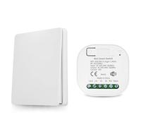 DEWIN Interruttore Wireless Autoalimente 16A 100-240V Interruttore Senza Fili Mini Smart Switch RF 433MHz,Compatibile Alexa/Google Home(1 Interruttori)