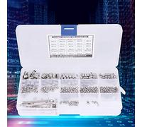 DEWIN Kit per Viti di Grub 340pcs Set di Assortimento di Vite Grub 304 Adattatore Esagonale in Acciaio Inossidabile + 6 Parti Hardware per Chiavi