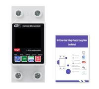 DEWIN Misuratore Consumo Elettrico WiFi, AC230V 63A Tuya Smart WiFi Misuratore Consumi Elettrici WiFi Regolabile Protezione da Sovratensione e Sottotensione con Display LCD（Tensione Regolabile）