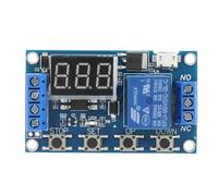 DEWIN Modulo Relè, Rele Temporizzato DC 6V ~ 30V Modulo Relè Temporizzato Ritardo Trigger On/Off Modulo Relè Timer con Display LED a Cifre Micro USB 5V