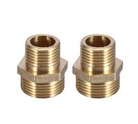 DEWIN Raccordo per Tubi Nipplo Esagonale Raccordo per Tubi in Ottone Nipplo Esagonale Riduzione Maschio per Tubi 3/4" a 1/2" Raccordi per Tubi Dell'acqua ((Ispessito) 2pz)