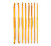 DEWIN Set di Uncinetti,Golden Alumina Double End Crochet Needles, Weave Craft Knitting Needle Set 8Pcs
