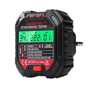 DEWIN Tester de Prese,Tester per Circuiti Elettrici con Test RCD e Display LCD 6 tipi di Diagnosi dei Guasti, Visualizzazione di Tensione e Frequenza, 90-250V(EU Plug)
