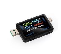 DEWIN Tester USB,0-5A 4.5-36V Tester USB C Multimetro Digitale Misuratore di Corrente USB Tester di Corrente Mobile for Caricabatterie Mobile for Dispositivo Mobil (Porta USB+Porta Tipo C)