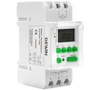 DEWIN Timer Digitale Programmabile,AC/DC 12V Timer Digitale Settimanale Interruttore Orario Digitale Giornaliero LCD,16 Programmi di Accensione/Spegnimento (Con Manuale in Italiano)