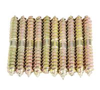 DEWIN Viti a Doppia Fascia di Tassello 10pcs 6*50 Mm a Vite di Mobili per la Lavorazione del Legno Connettore a Doppia Fascia per Connettore di Lavorazione del Legno