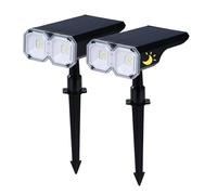 DewinLVD 2Pcs Luci solari da giardino Faretti solari a led da esterno Faretto led da esterno solare Si accende automaticamente di notte 4 modalità di luce Supporta IP65 impermeabile (luce bianca)