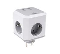 DewinLVD Ciabatta Multipresa 8 in 1 Cubo con Interruttore 4000W 16A 2 USB A 2 USB C da Parete per Ufficio e Domestico