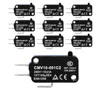 DewinLVD Confezione da 10 Micro Interruttori di Finecorsa, Interruttori Di Finecorsa A Pulsante Auto-Ripristinante A 3 Pin Microinterruttori Tattili 10A 250VAC CMV10-001C2
