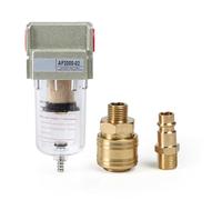 DewinLVD Filtro Aria Compressa, Filtro Condensa Compressore 1/4" Separatore Acqua Separatore D'olio con Attacco Rapido per Compressore Regolatore di Pressione